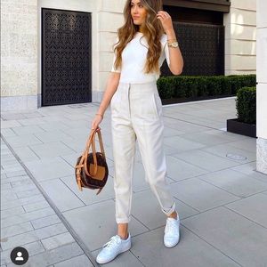New With Tags - Zara Beige High waisted Pants Size S